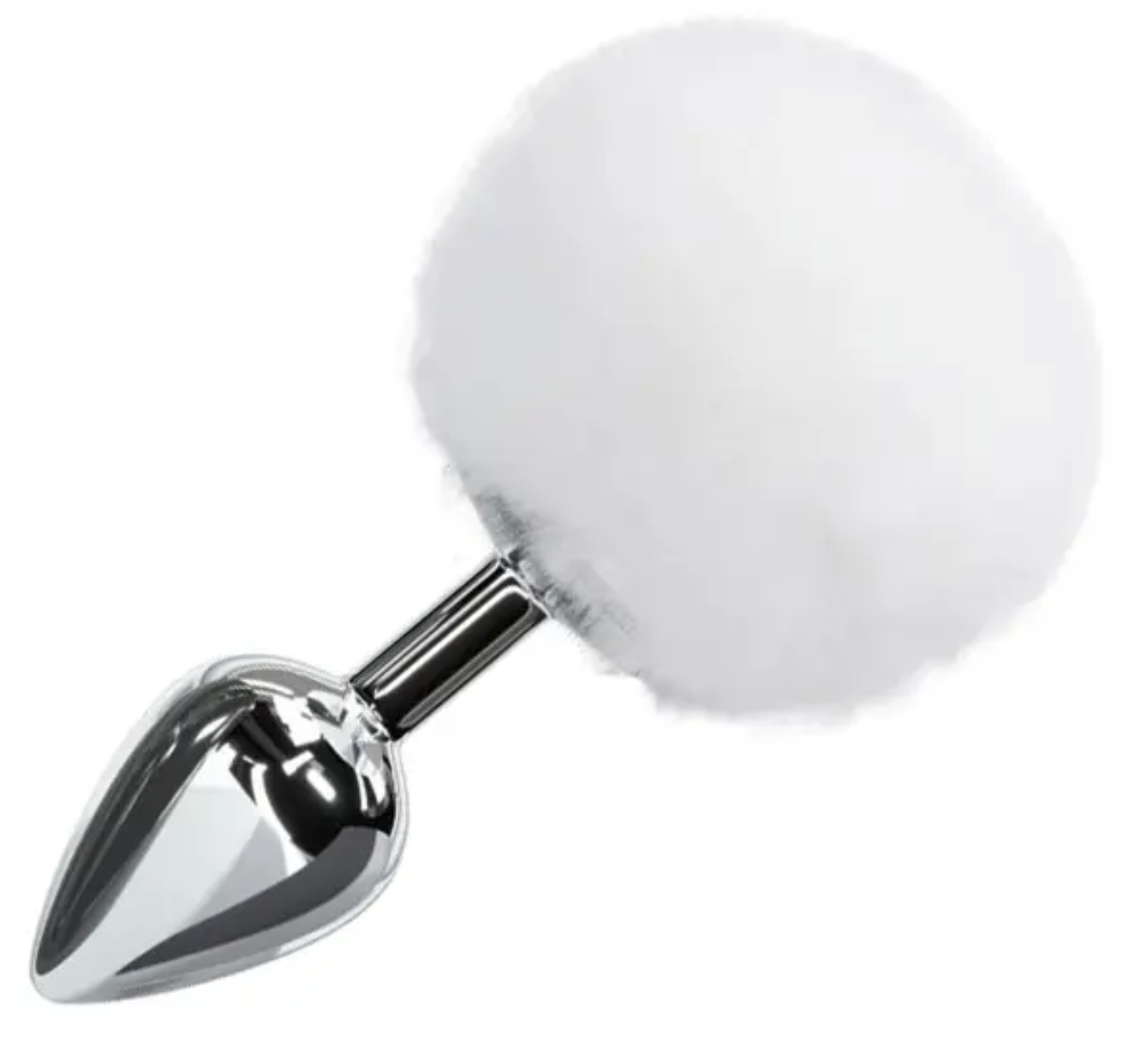 Plug anal metálico cola de conejo talla S